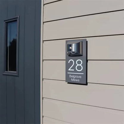 Solar-Powered Door Plaque