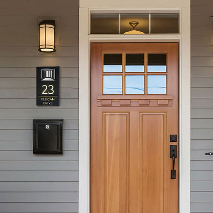 Solar-Powered Door Plaque